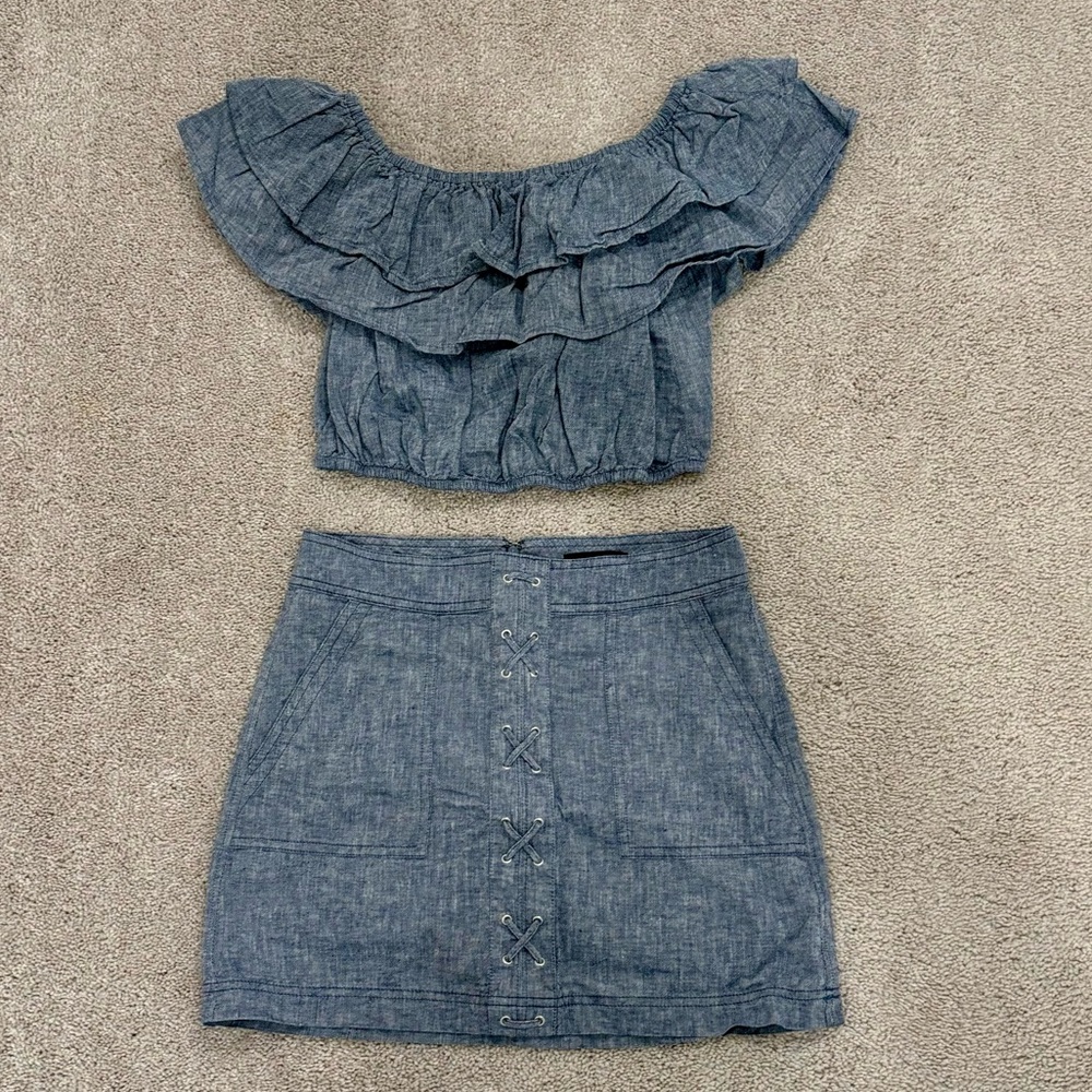 Express Denim Two Piece Set